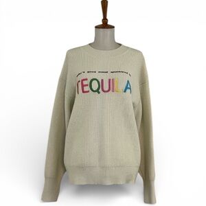 LFD Sweater Women’s M‎ This Good Mood Sponsored By Tequila Long Sleeve Crew Neck